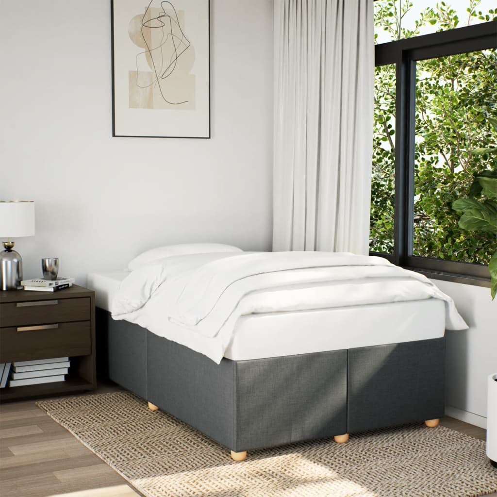 Cadre de lit sans matelas gris foncé 120x200 cm tissu - XIOS