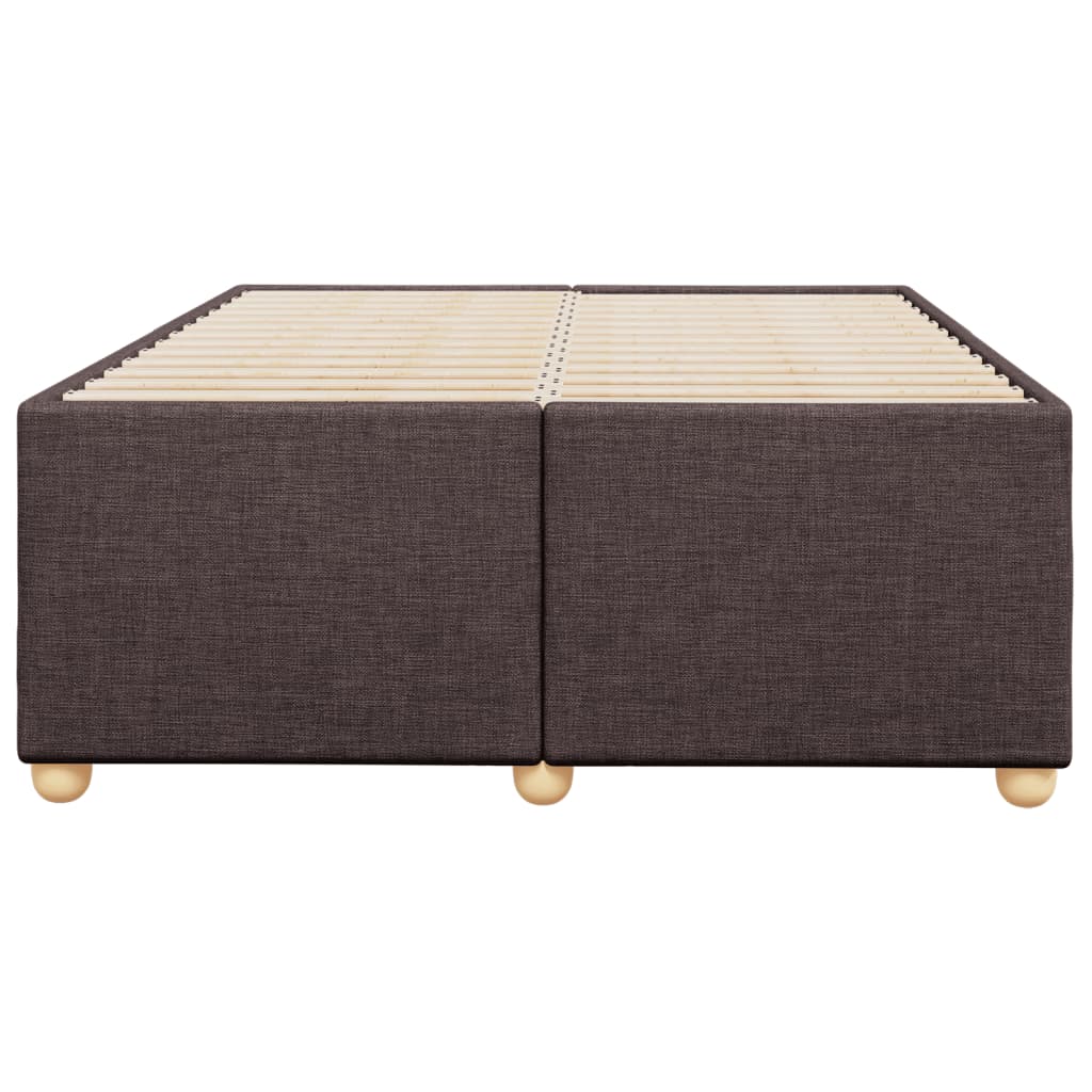 Cadre de lit sans matelas marron foncé 120x200 cm tissu - XIOS