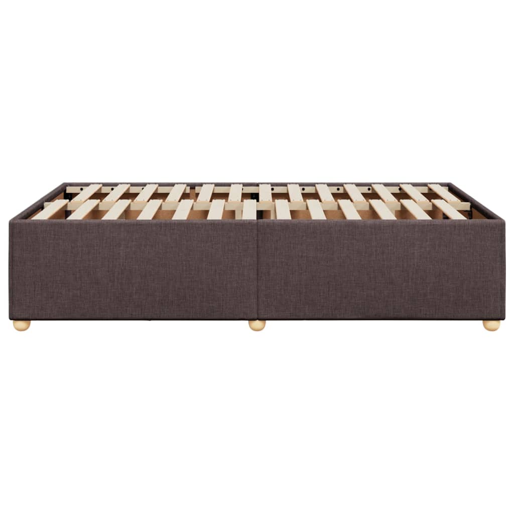 Cadre de lit sans matelas marron foncé 120x200 cm tissu - XIOS