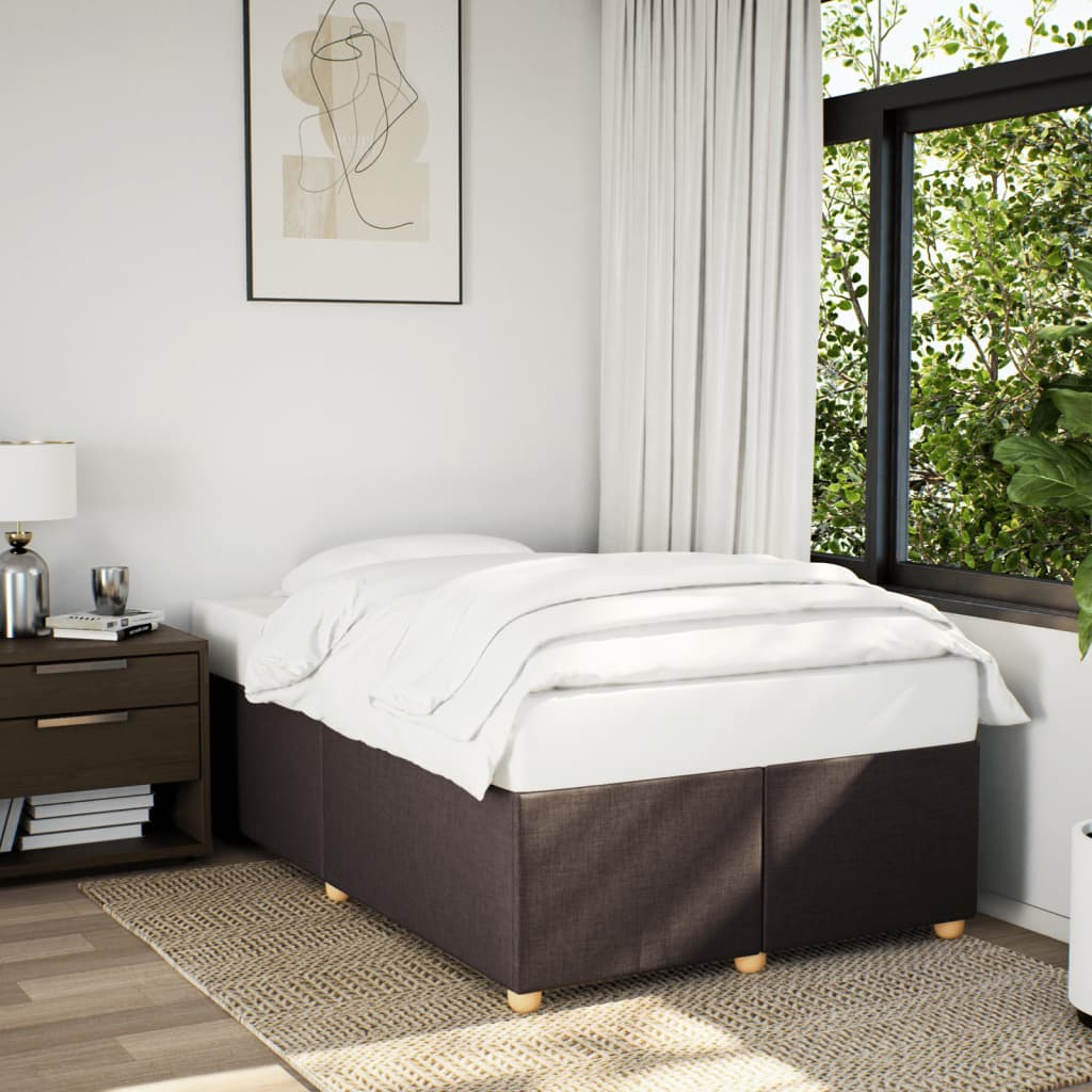 Cadre de lit sans matelas marron foncé 120x200 cm tissu - XIOS