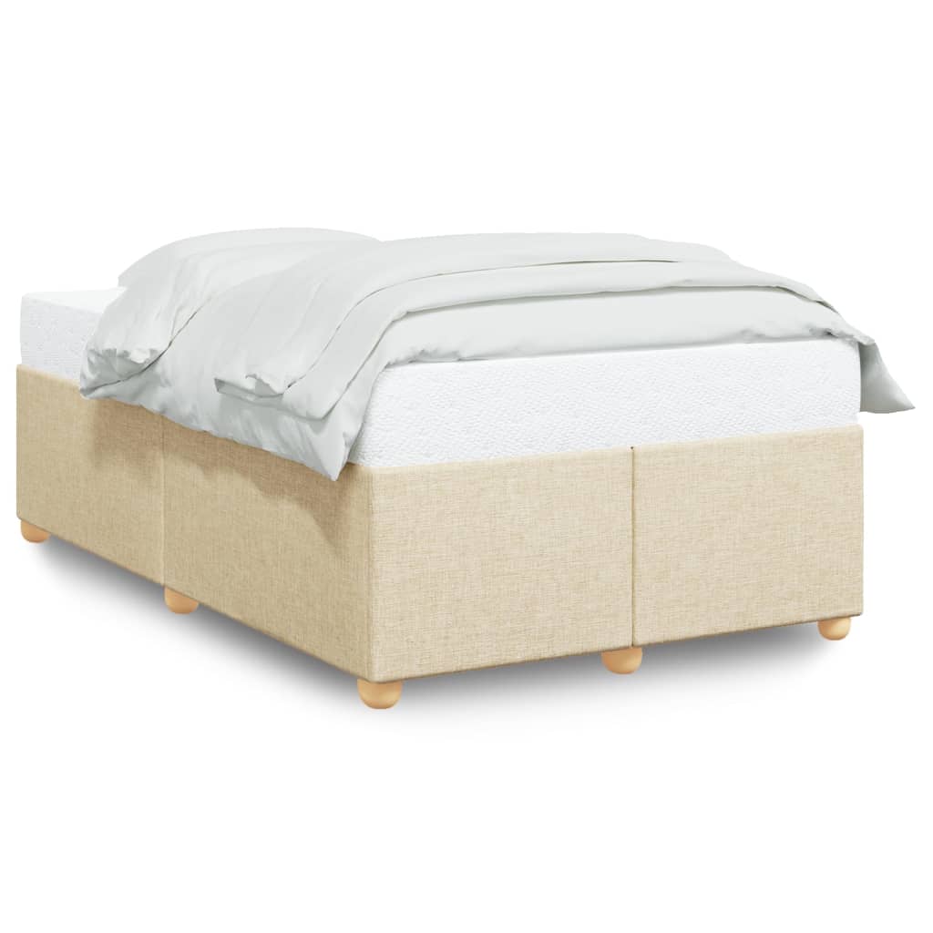 Cadre de lit sans matelas crème 120x200 cm tissu - XIOS