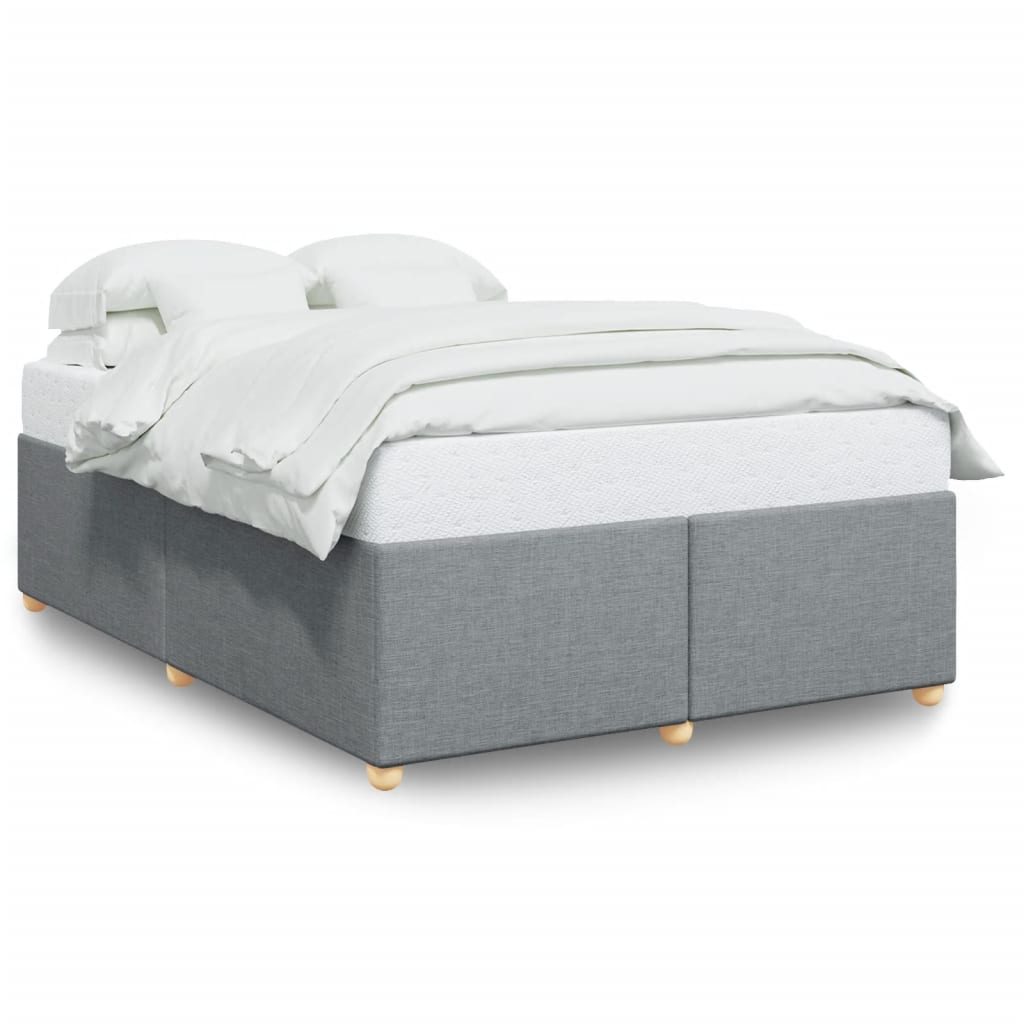 Cadre de lit sans matelas gris clair 140x190 cm tissu - XIOS