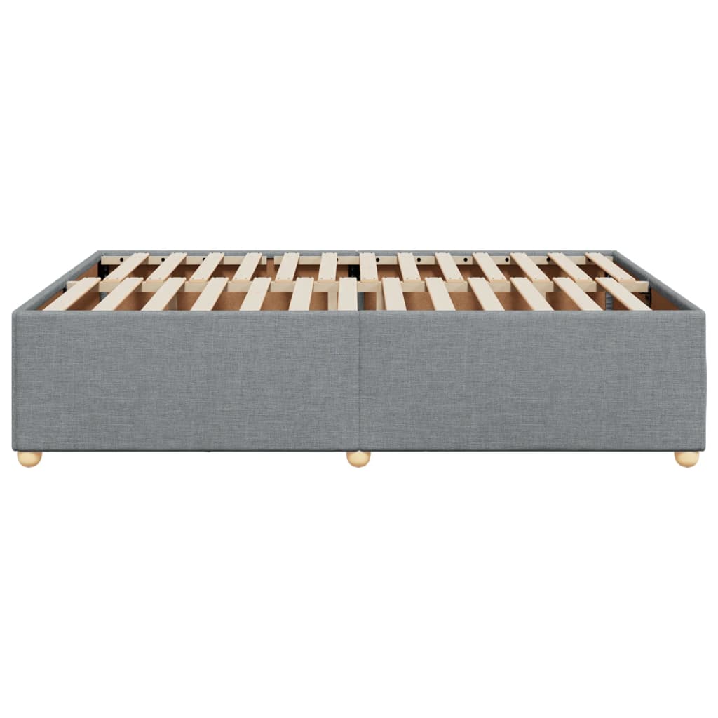 Cadre de lit sans matelas gris clair 140x190 cm tissu - XIOS