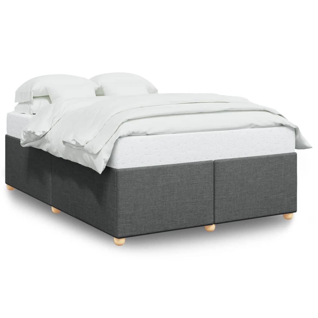 Cadre de lit sans matelas gris foncé 140x190 cm tissu - XIOS