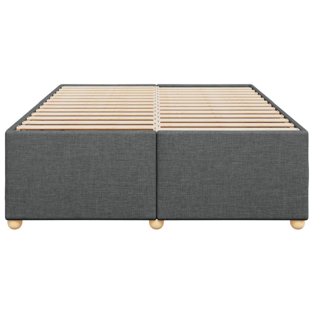 Cadre de lit sans matelas gris foncé 140x190 cm tissu - XIOS