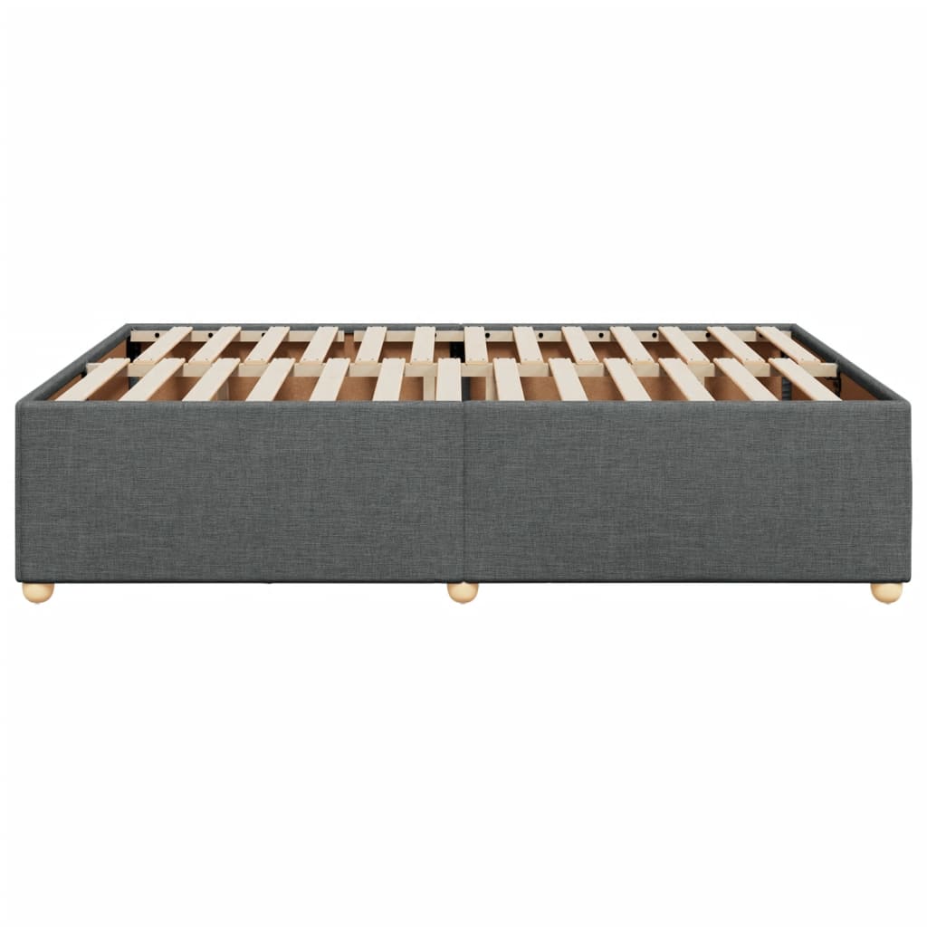 Cadre de lit sans matelas gris foncé 140x190 cm tissu - XIOS