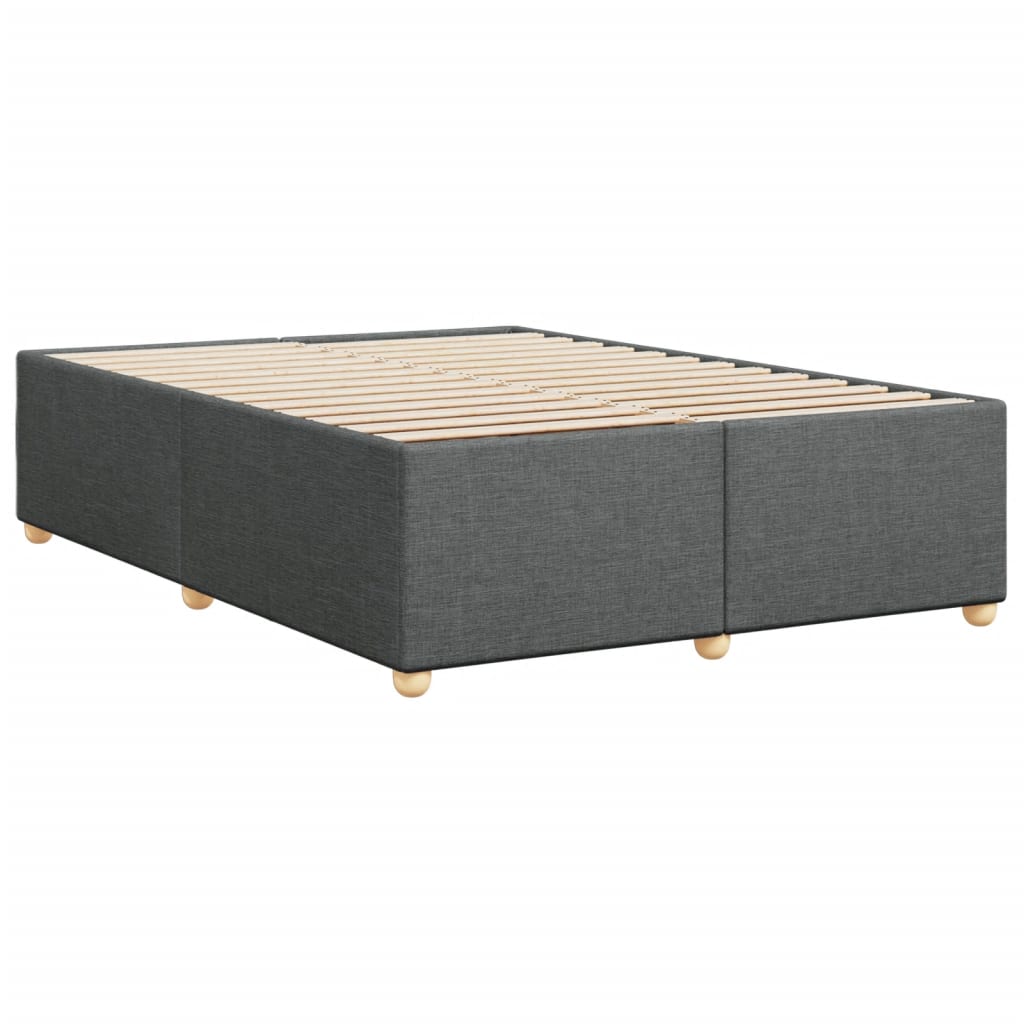 Cadre de lit sans matelas gris foncé 140x190 cm tissu - XIOS