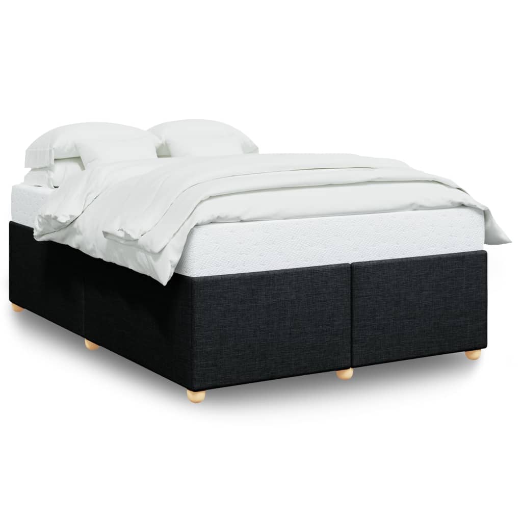 Cadre de lit sans matelas noir 140x190 cm tissu - XIOS