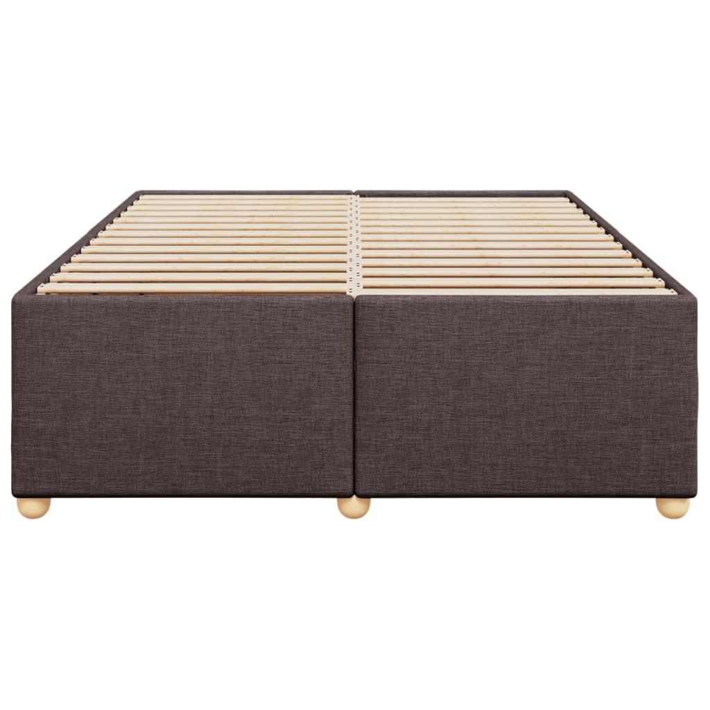 Cadre de lit sans matelas marron foncé 140x190 cm tissu - XIOS