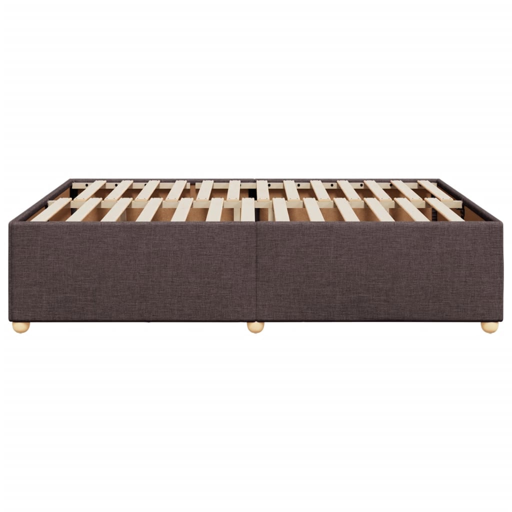 Cadre de lit sans matelas marron foncé 140x190 cm tissu - XIOS