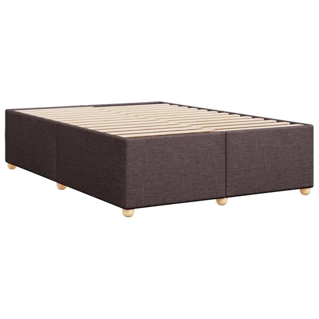 Cadre de lit sans matelas marron foncé 140x190 cm tissu - XIOS