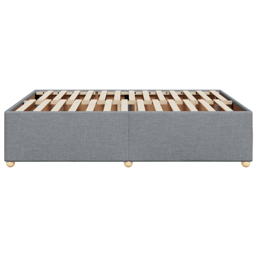 Cadre de lit sans matelas gris clair 140x200 cm tissu - XIOS