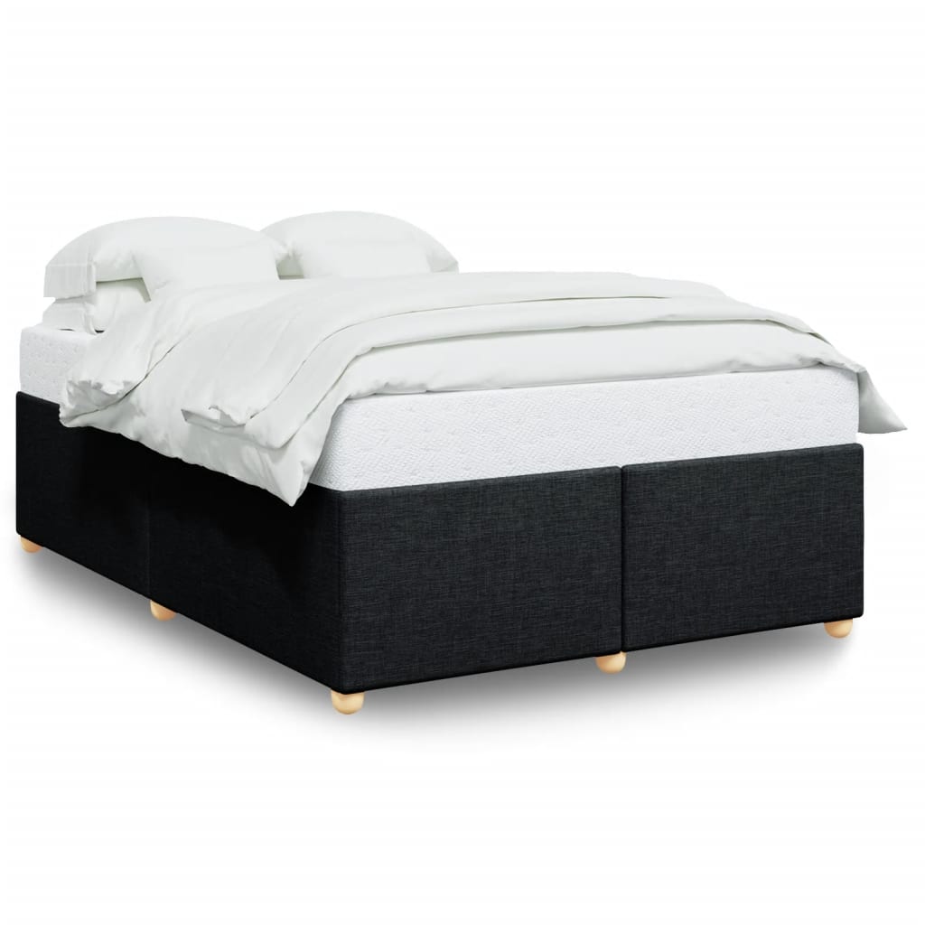 Cadre de lit sans matelas noir 140x200 cm tissu - XIOS