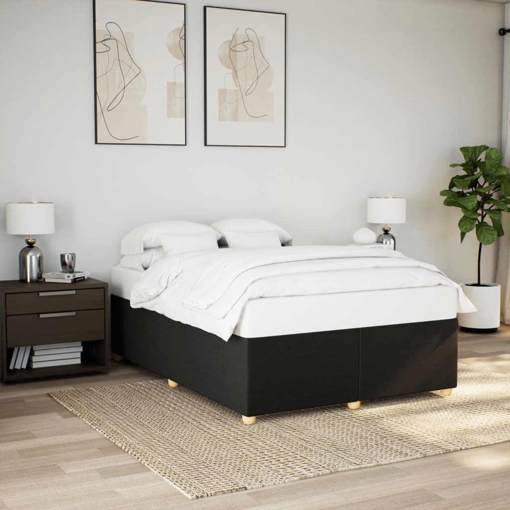 Cadre de lit sans matelas noir 140x200 cm tissu - XIOS