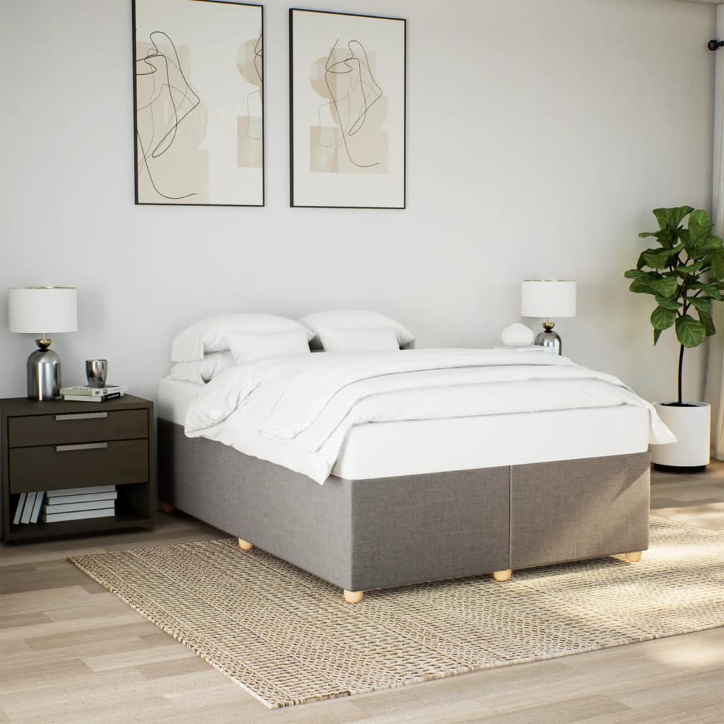 Cadre de lit sans matelas taupe 140x200 cm tissu - XIOS