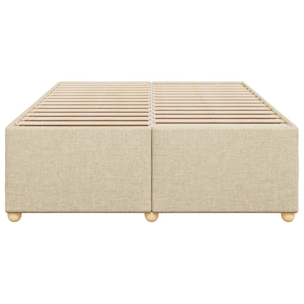 Cadre de lit sans matelas crème 140x200 cm tissu - XIOS