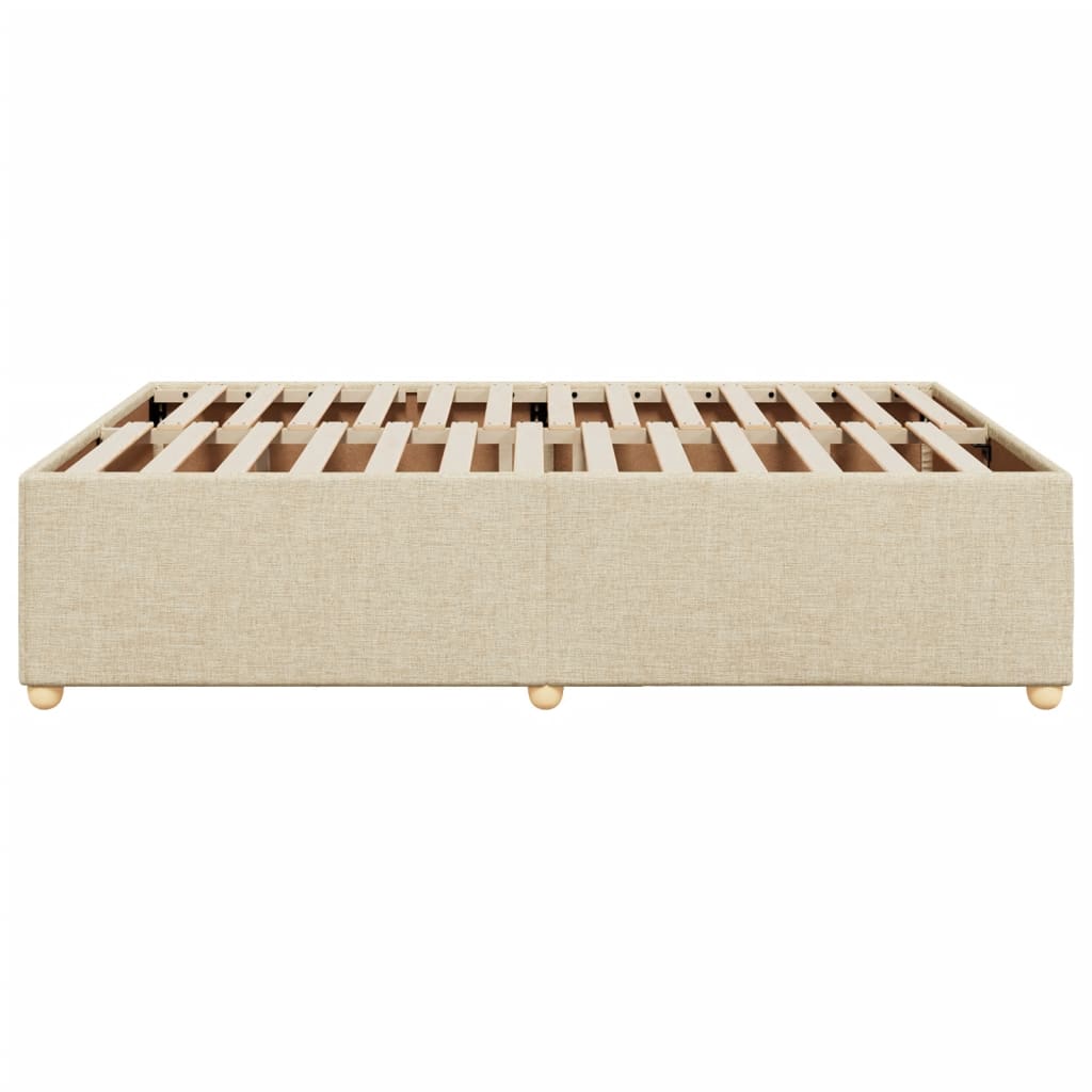 Cadre de lit sans matelas crème 140x200 cm tissu - XIOS