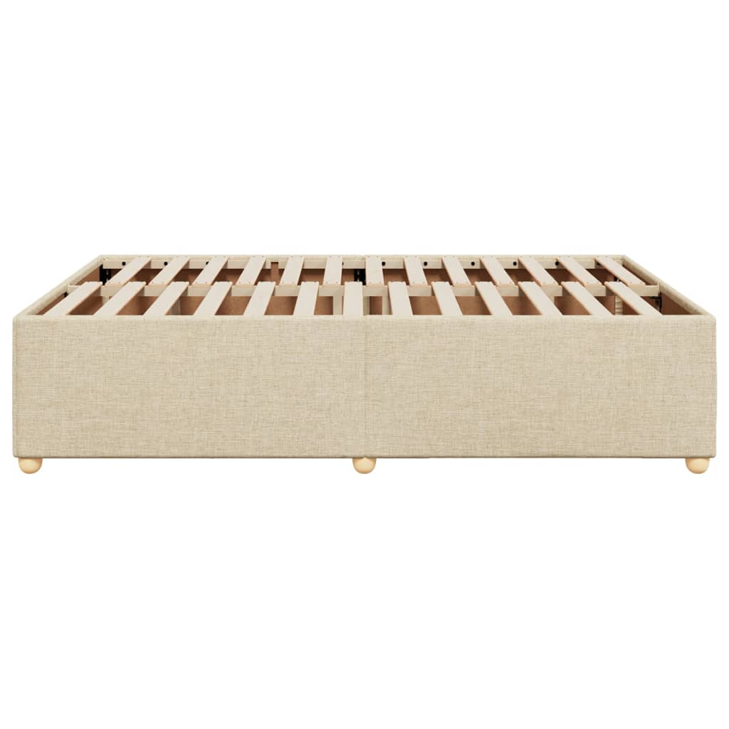 Cadre de lit sans matelas crème 160x200 cm tissu - XIOS