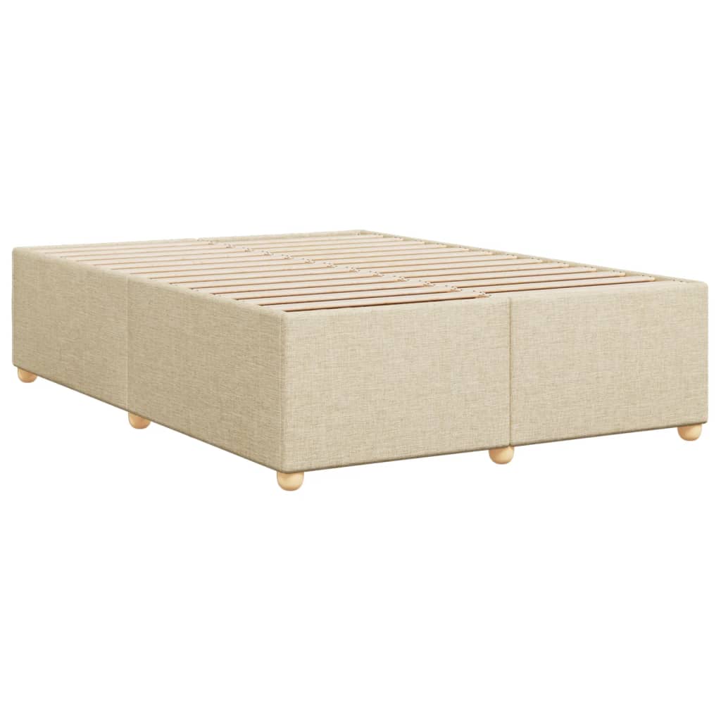 Cadre de lit sans matelas crème 160x200 cm tissu - XIOS