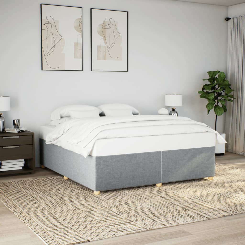 Cadre de lit sans matelas gris clair 180x200 cm tissu - XIOS