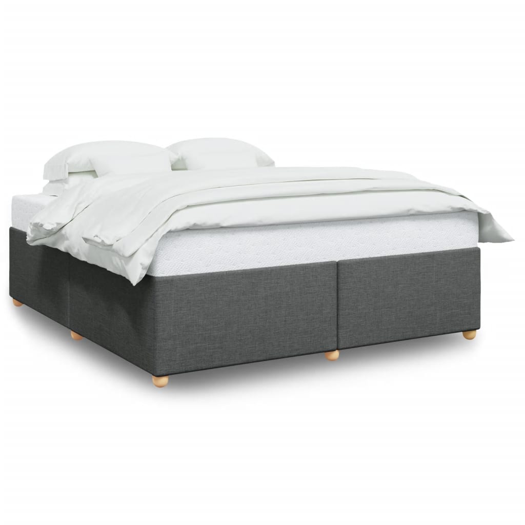 Cadre de lit sans matelas gris foncé 180x200 cm tissu - XIOS