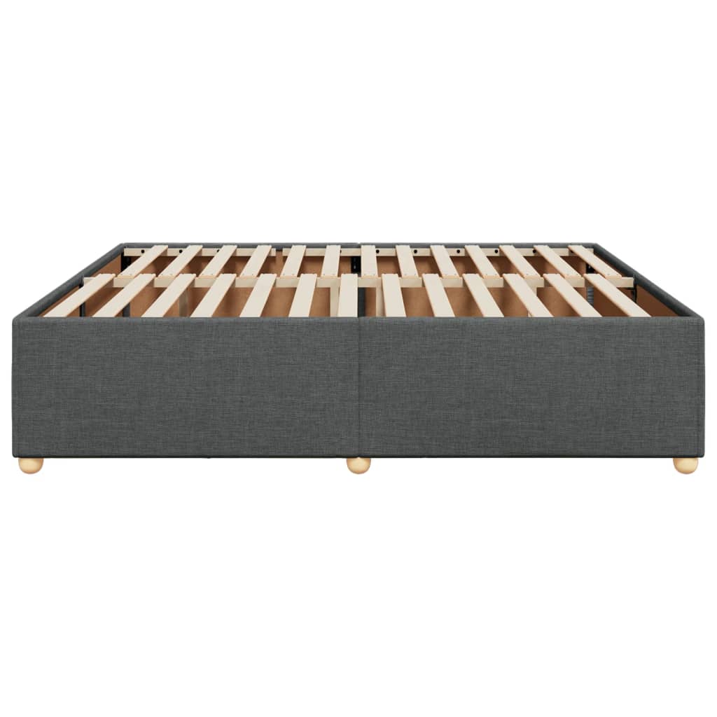 Cadre de lit sans matelas gris foncé 180x200 cm tissu - XIOS