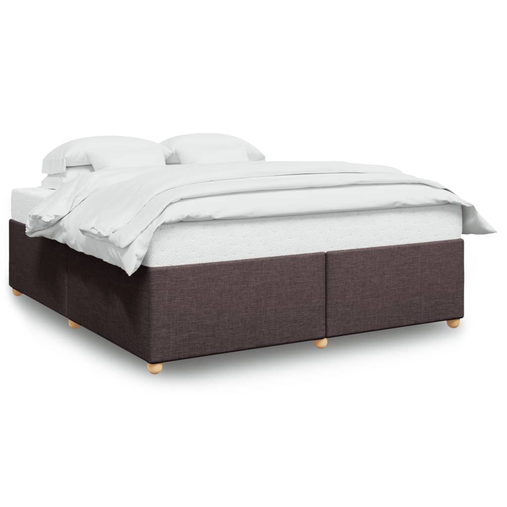 Cadre de lit sans matelas marron foncé 180x200 cm tissu - XIOS