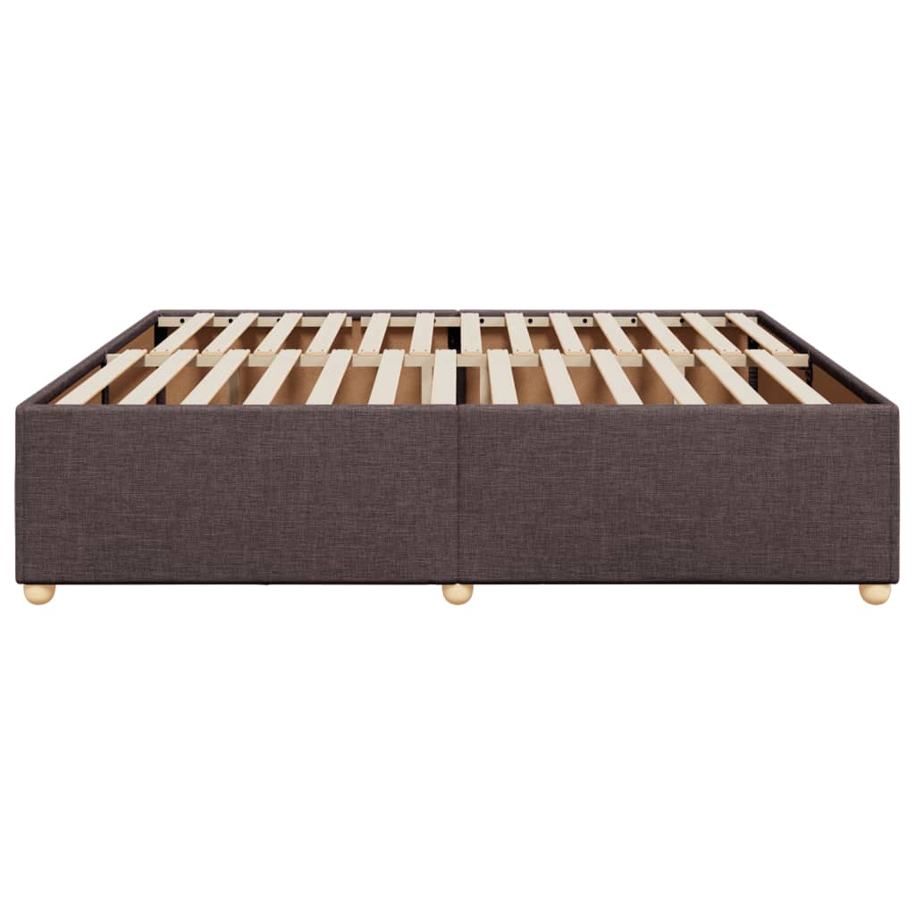 Cadre de lit sans matelas marron foncé 180x200 cm tissu - XIOS