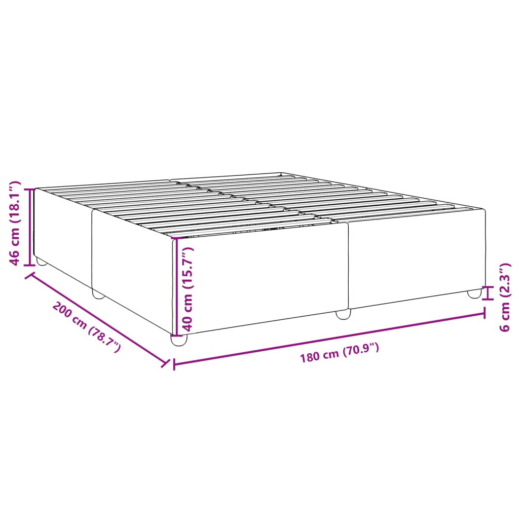 Cadre de lit sans matelas bleu 180x200 cm tissu - XIOS