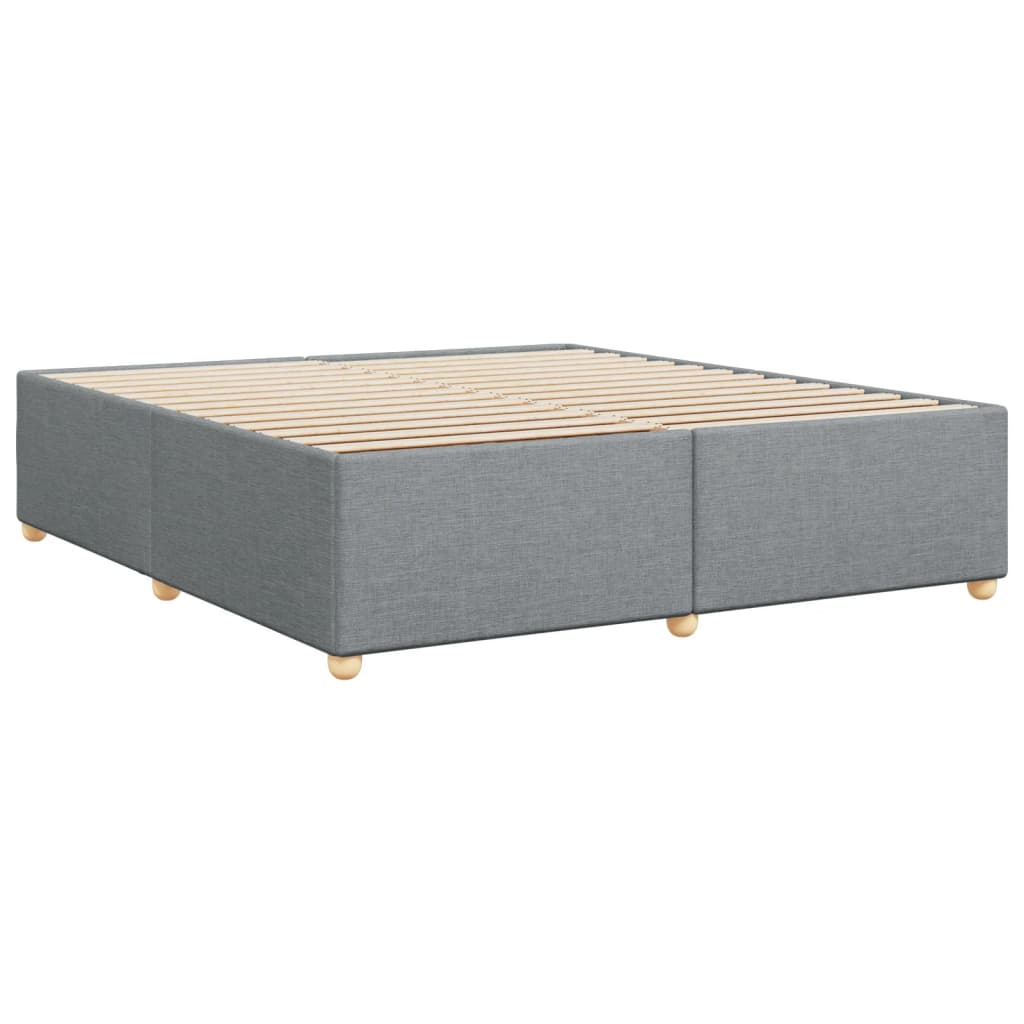 Cadre de lit sans matelas gris clair 200x200 cm tissu - XIOS