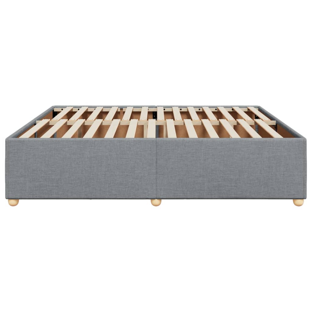 Cadre de lit sans matelas gris clair 200x200 cm tissu - XIOS