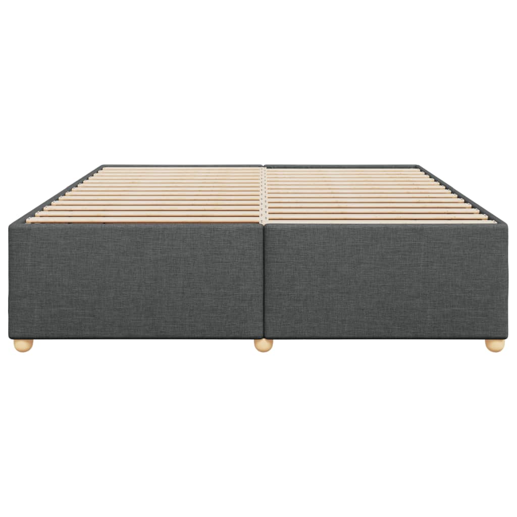 Cadre de lit sans matelas gris foncé 200x200 cm tissu - XIOS