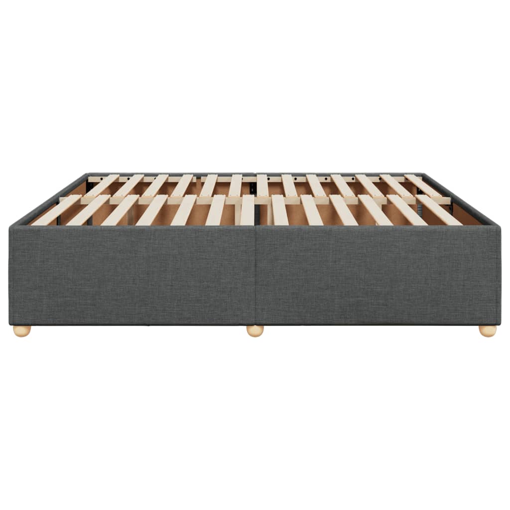 Cadre de lit sans matelas gris foncé 200x200 cm tissu - XIOS