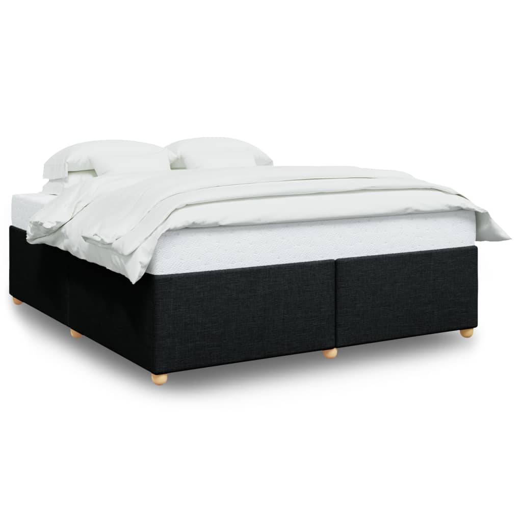 Cadre de lit sans matelas noir 200x200 cm tissu - XIOS
