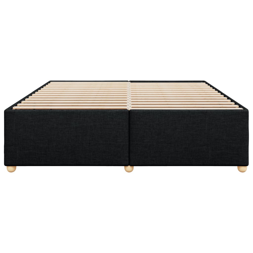 Cadre de lit sans matelas noir 200x200 cm tissu - XIOS