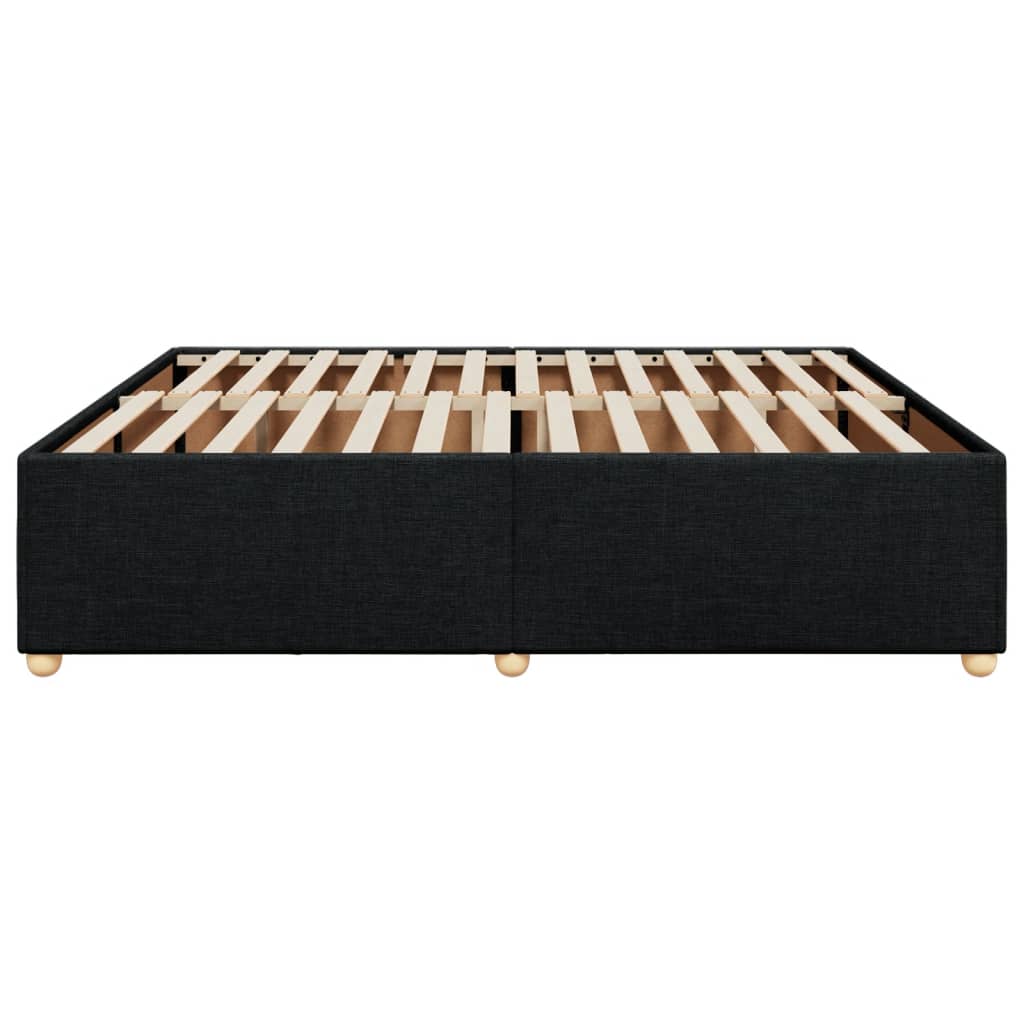 Cadre de lit sans matelas noir 200x200 cm tissu - XIOS