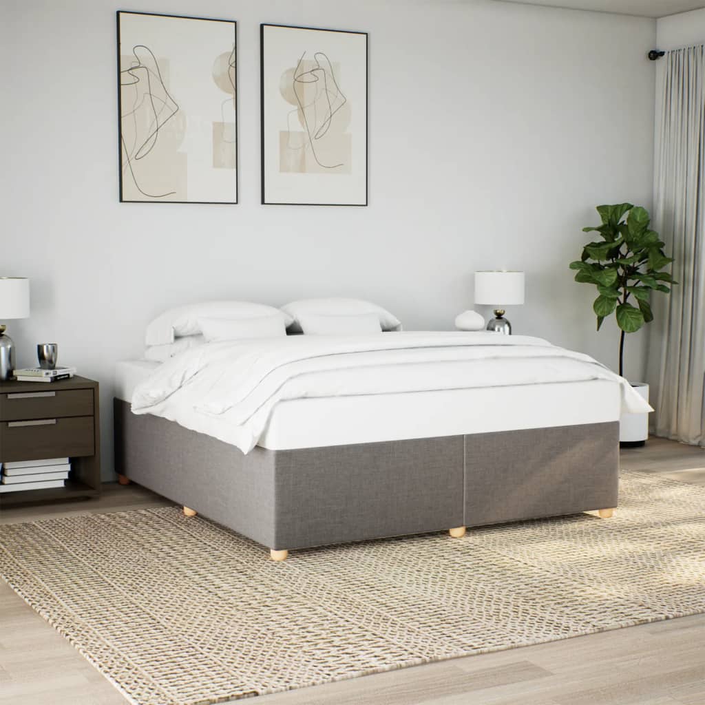 Cadre de lit sans matelas taupe 200x200 cm tissu - XIOS