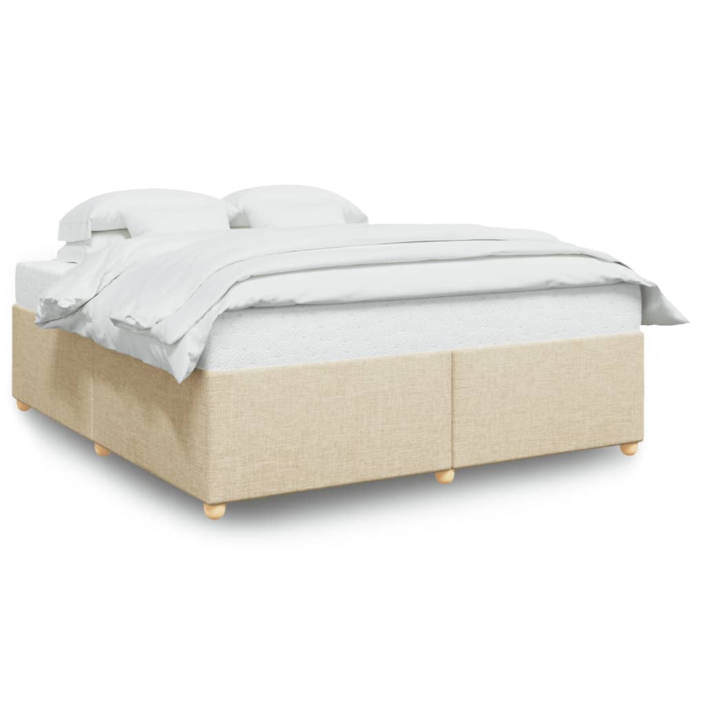 Cadre de lit sans matelas crème 200x200 cm tissu - XIOS