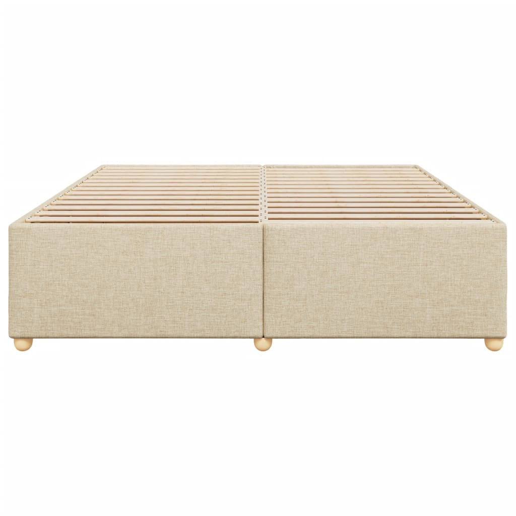 Cadre de lit sans matelas crème 200x200 cm tissu - XIOS
