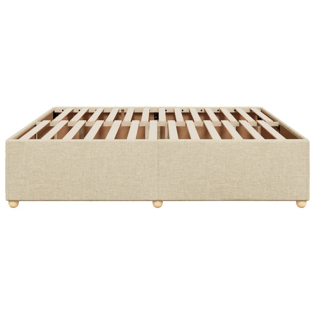 Cadre de lit sans matelas crème 200x200 cm tissu - XIOS