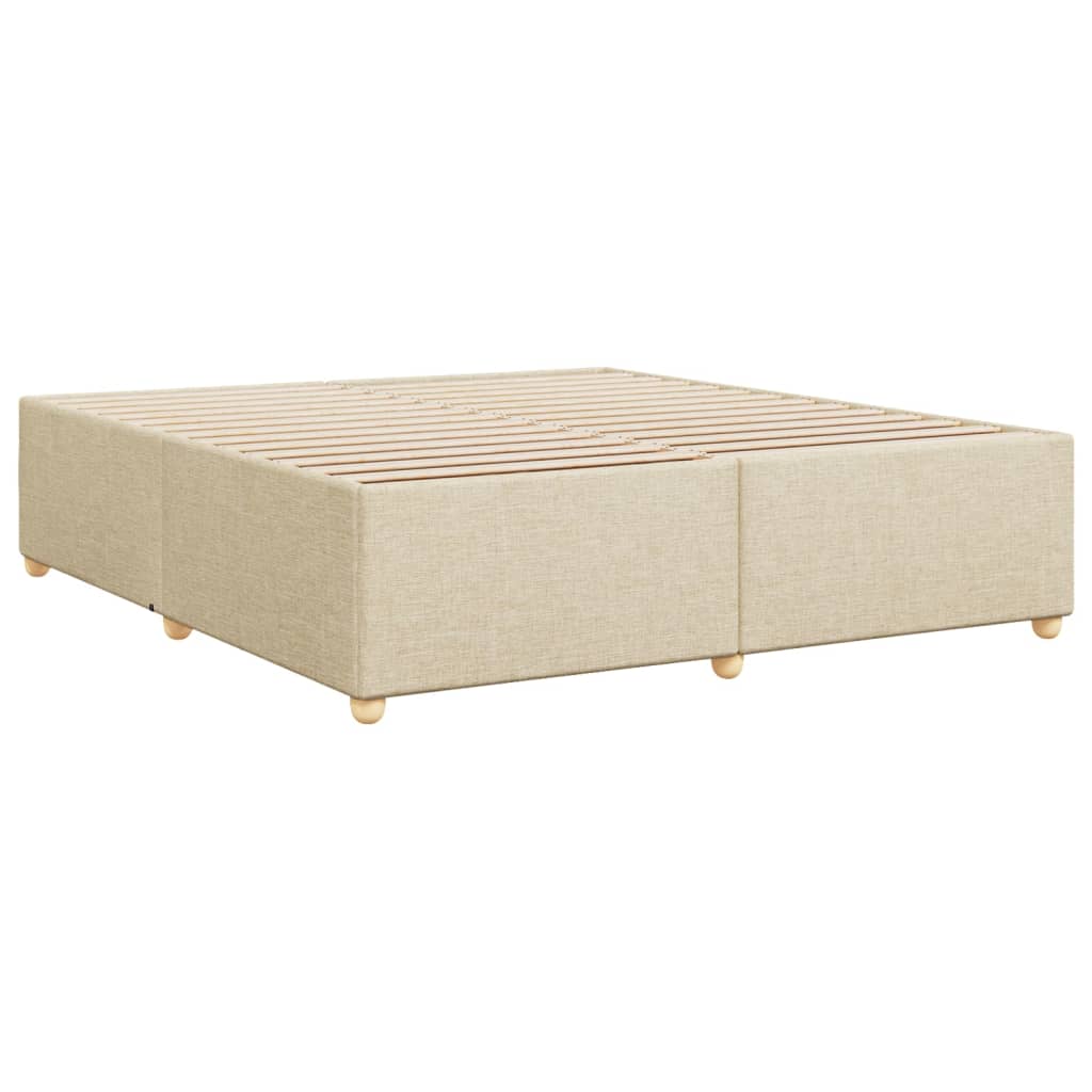 Cadre de lit sans matelas crème 200x200 cm tissu - XIOS
