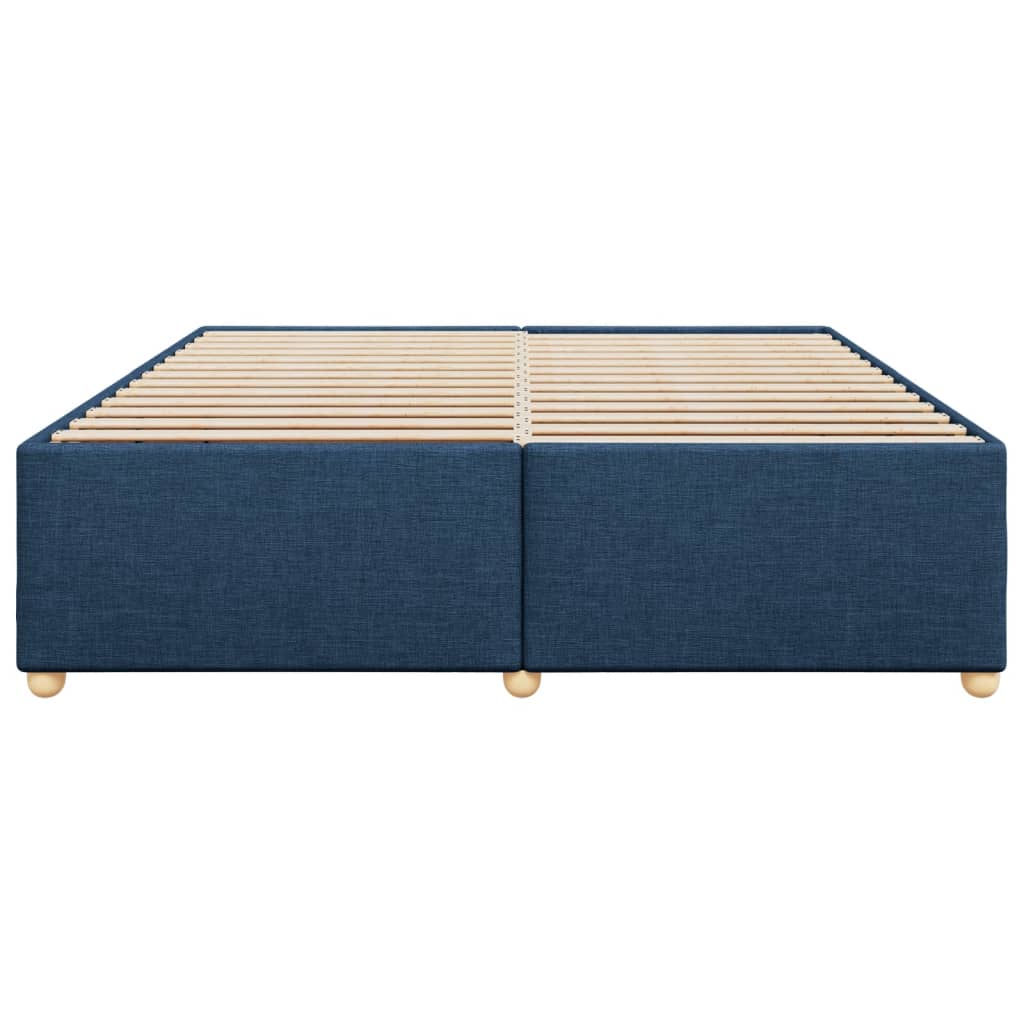 Cadre de lit sans matelas bleu 200x200 cm tissu - XIOS