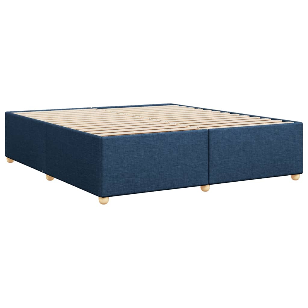 Cadre de lit sans matelas bleu 200x200 cm tissu - XIOS