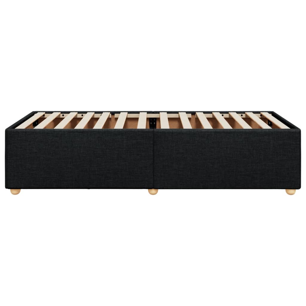 Cadre de lit sans matelas tissu noir simple - XIOS