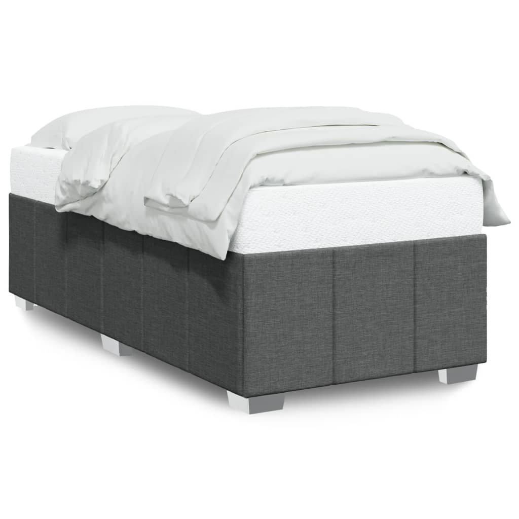 Cadre de lit sans matelas gris foncé 80x200 cm tissu - XIOS