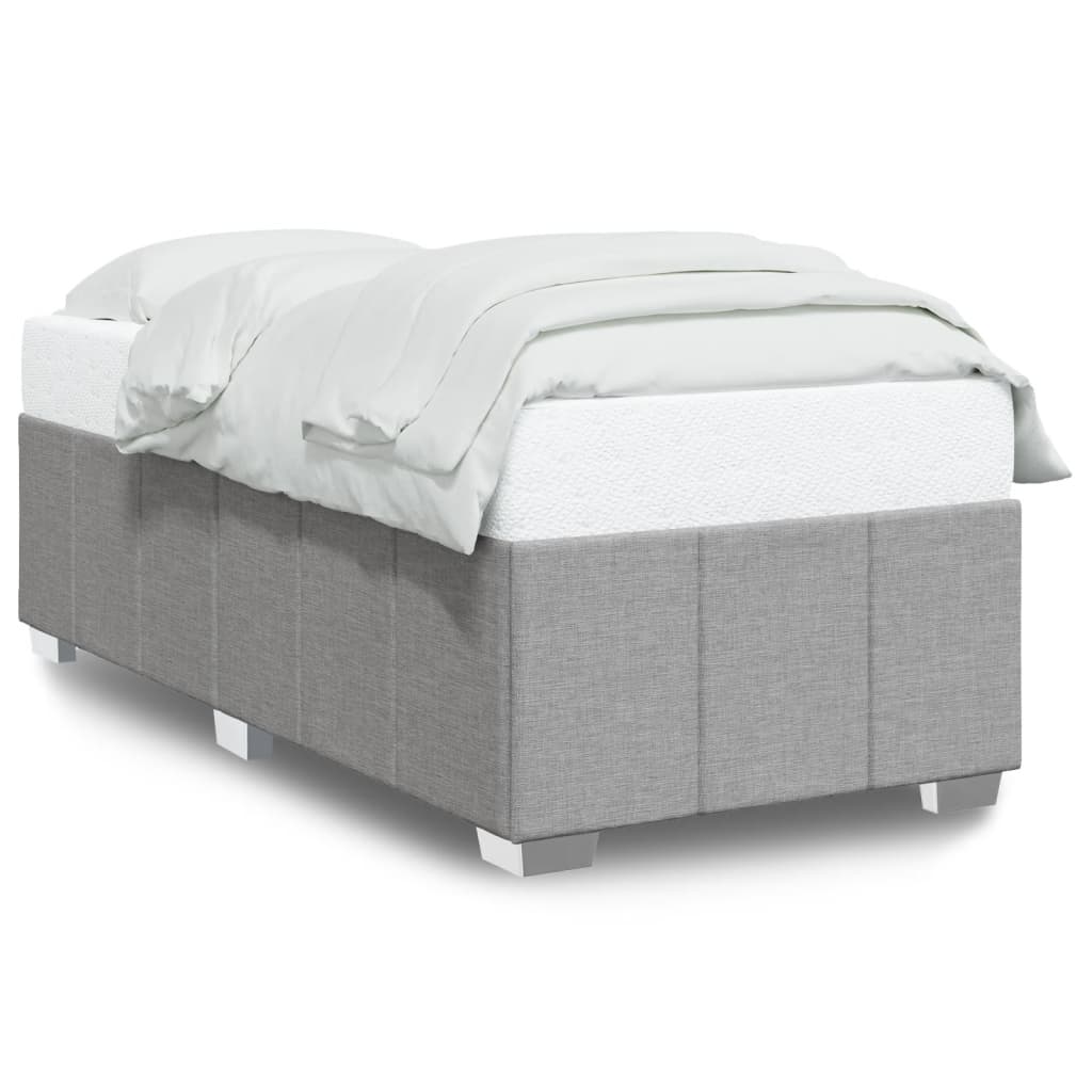 Cadre de lit sans matelas gris clair 90x190 cm tissu - XIOS