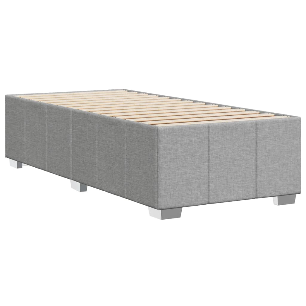 Cadre de lit sans matelas gris clair 90x190 cm tissu - XIOS