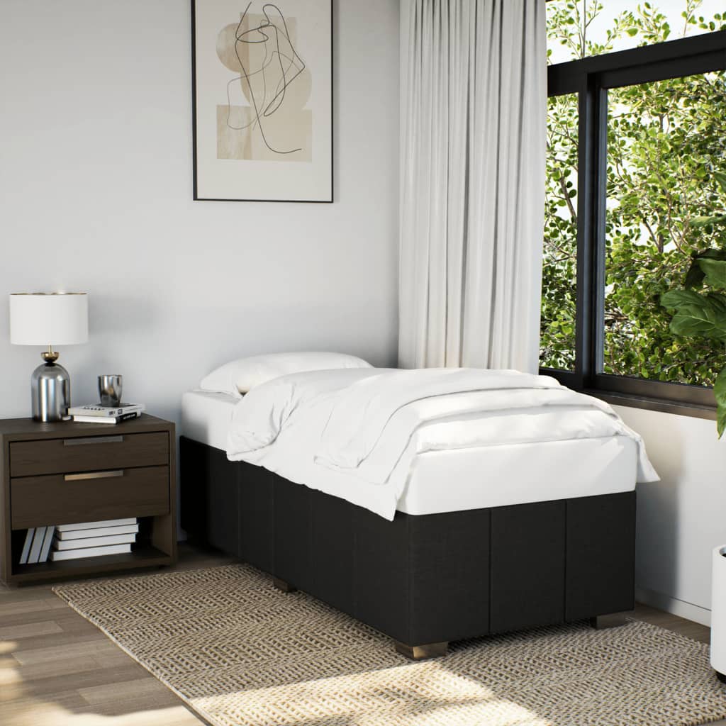 Cadre de lit sans matelas noir 90x190 cm tissu - XIOS