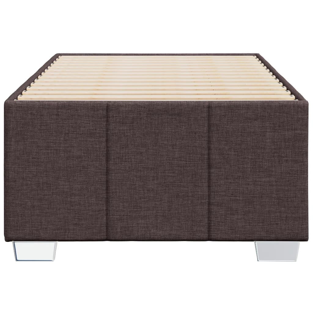 Cadre de lit sans matelas marron foncé 90x190 cm tissu - XIOS