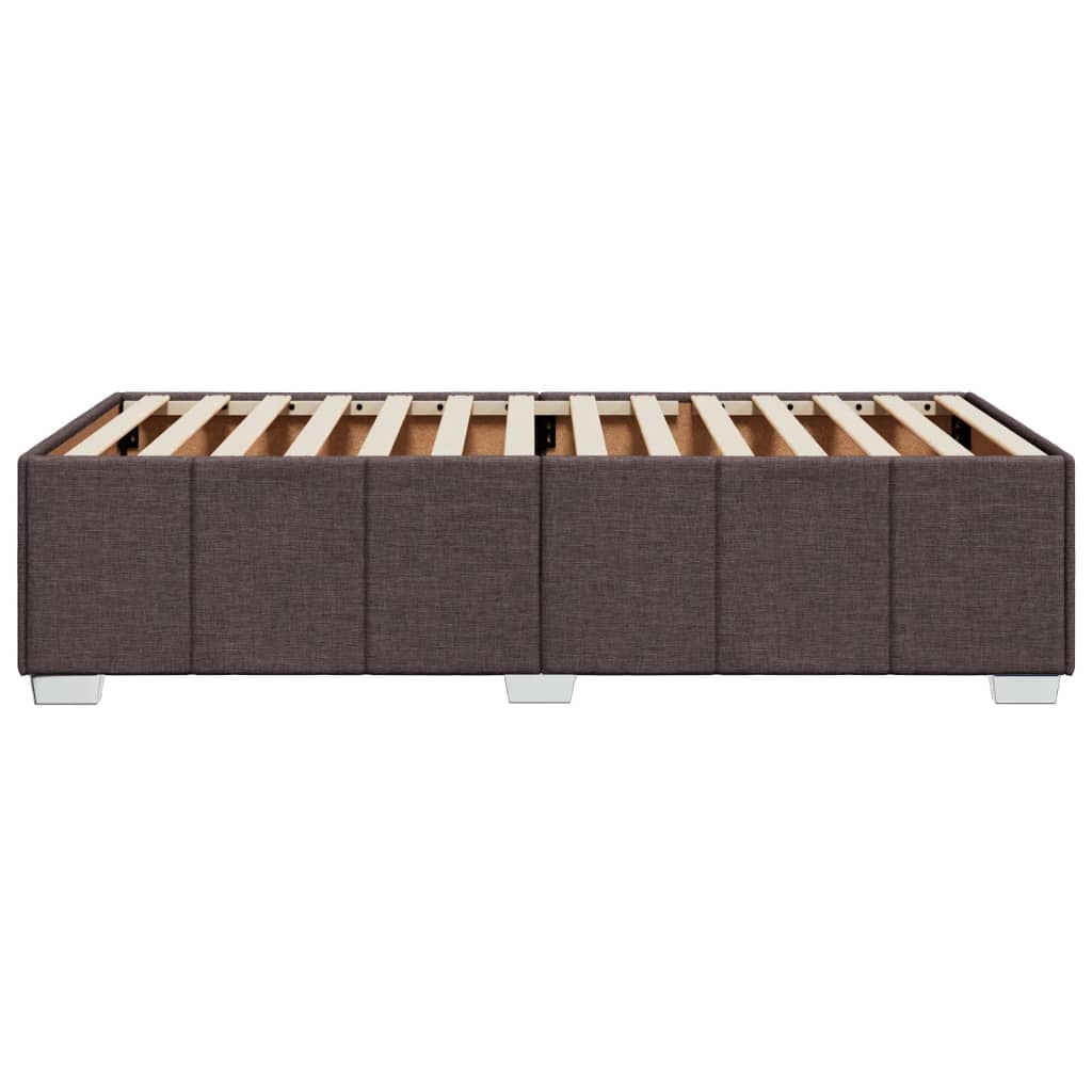 Cadre de lit sans matelas marron foncé 90x190 cm tissu - XIOS